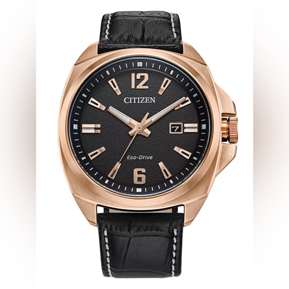 NWT Citizen Men's Endicott Eco-Drive Black Dial Gold 42mm Watch AW1723-02E